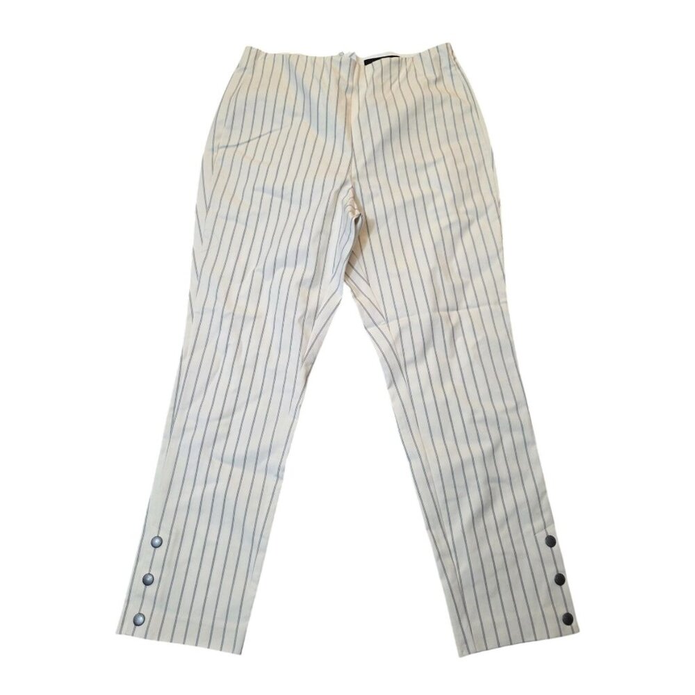 RAG & BONE NWT Simone Pants Snap  Ivory Black Stripe 12